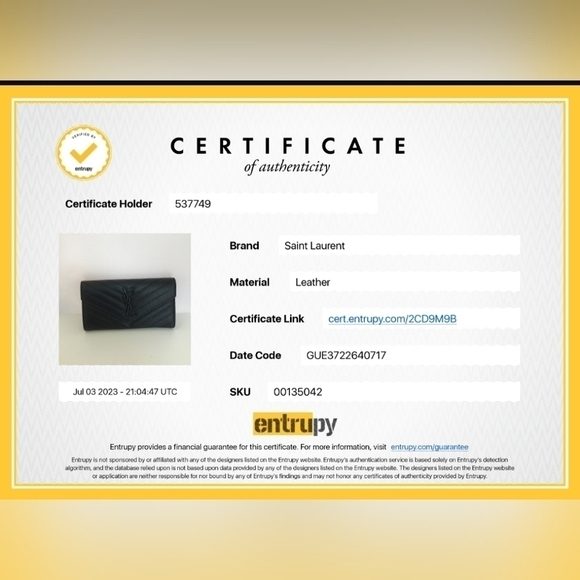 Authentic Saint Laurent Chevron Wallet - Picture 13 of 15